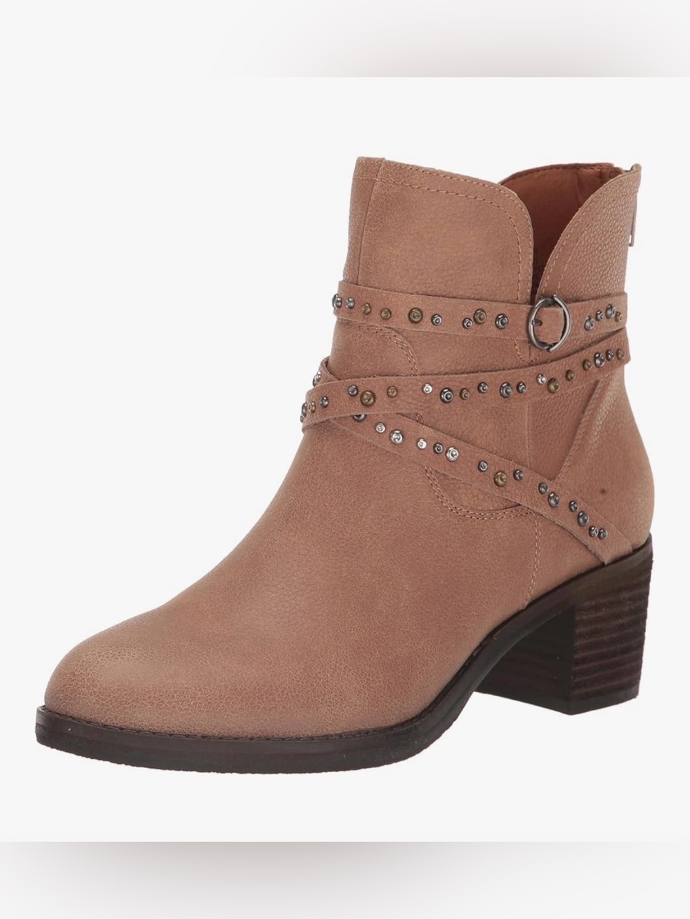 S03 Lucky Brand Callum Taupe Studded Ankle Strap Bootie NEW W/O BOX
